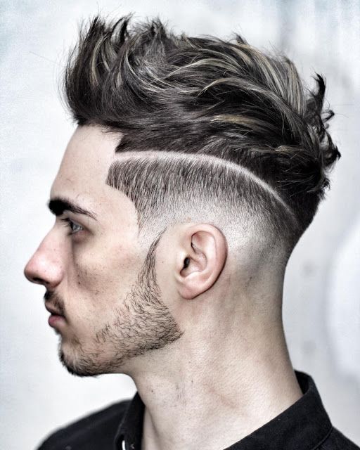 cortes de cabelo masculino com degrade e risco