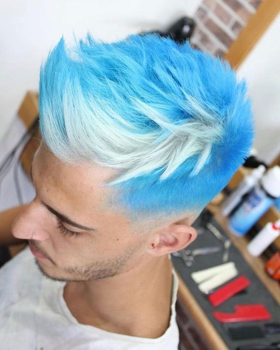 cabelo degrade azul masculino