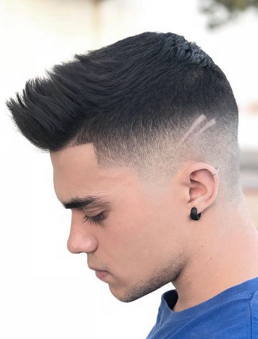 corte masculino degradê com risco