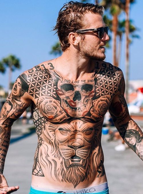 Male Tattoos on the Abdomen +30 Inspirations