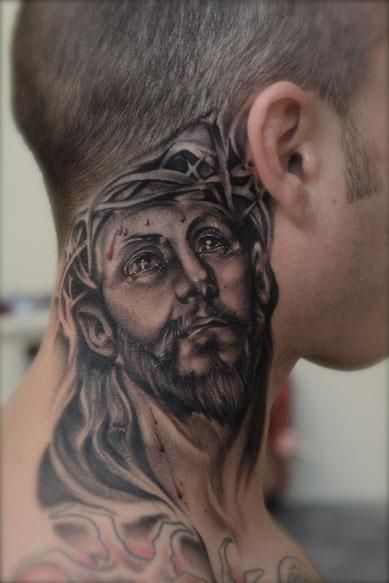 Tatuaje de cuello masculino New Old Man
