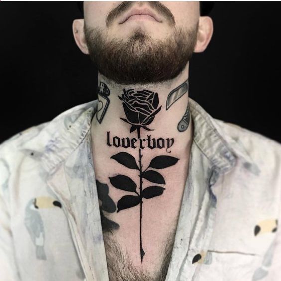 Tatuagem masculina no pescoço | New Old Man