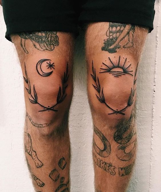 Tatouages ​​​​de jambe masculins |  nouveau vieil homme