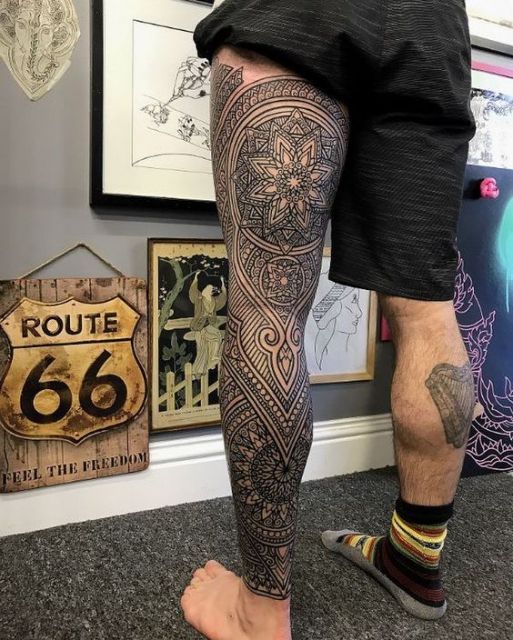 Tatuaggi gambe maschili |  Nuovo vecchio uomo
