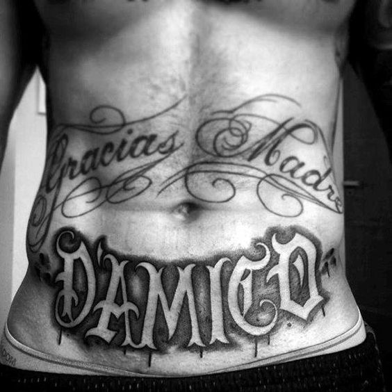 Tatuajes masculinos en el abdomen New Old Man