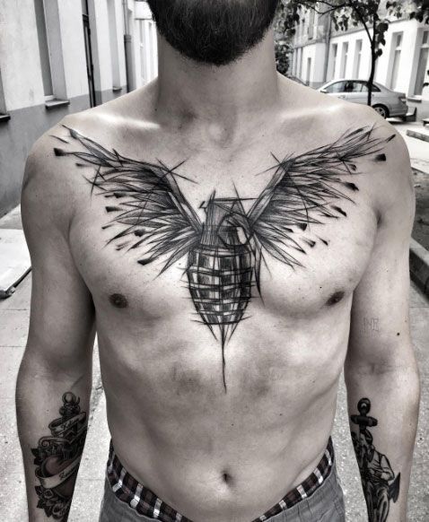 Tatuaggi Seno Maschile |  Nuovo vecchio uomo