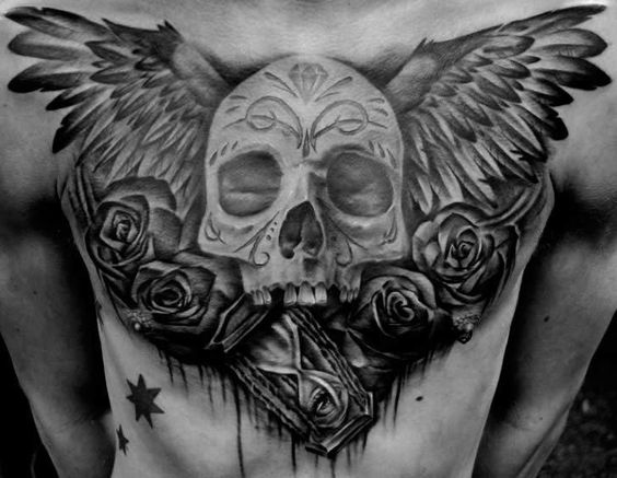 Male Pectoral Tattoos | New Old Man