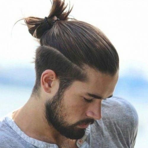 Top Knot Male Haircut with Risk | New Old Man