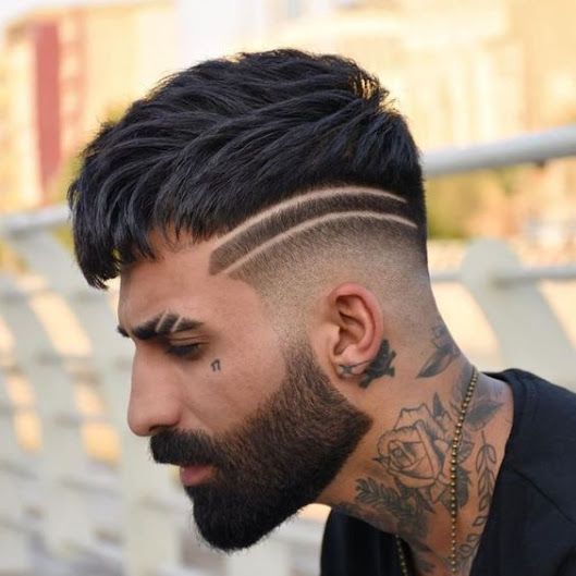 Men's Razor Stripe Haircuts for Teens 5