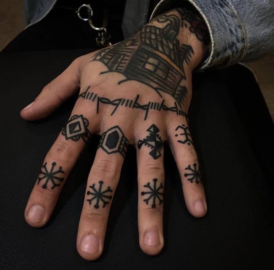 Male Finger Tattoo 18