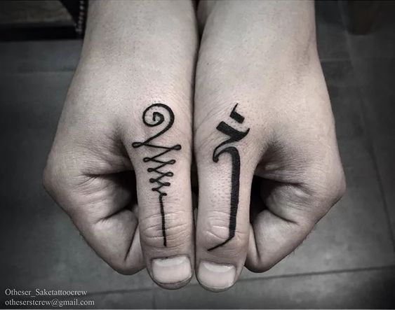 Male Finger Tattoo 1