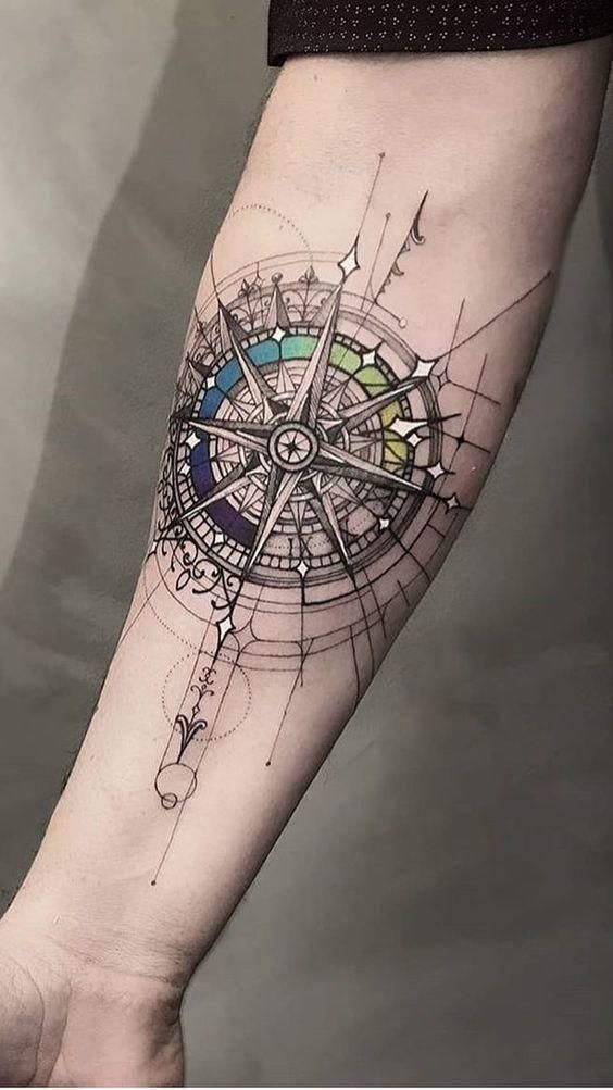 Men's Compass Tattoos: +50 Inspirations