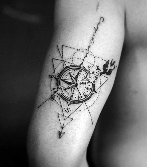 Kompass Tattoos für Männer