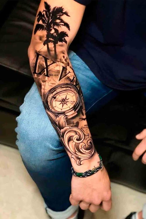 Men's Compass Tattoos: +50 Inspirations