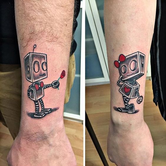 Tat2jordy - Couple Robots 🤖 ( peep the converse allstars & nike air max  1's👀 ) #tattoo #tattooshop #coupletattoo #tattoosbyjordy #zoetermeer |  Facebook