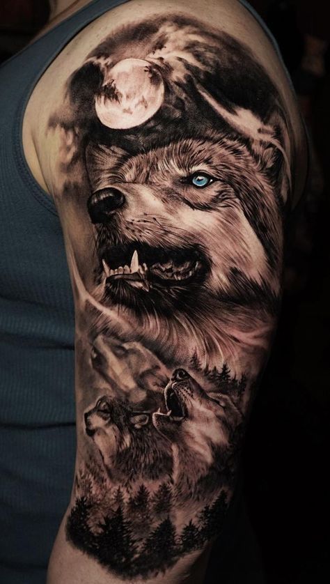 tatuajes de lobos para hombres