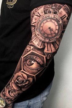 Tatuaggi orologio per uomini