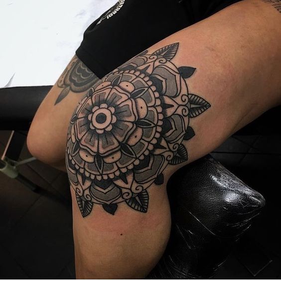 Om Mandala Knee filler | foulds tattoo
