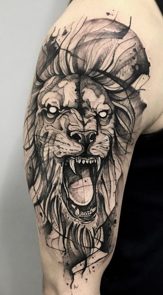 Tatuaggi leone per uomini 2