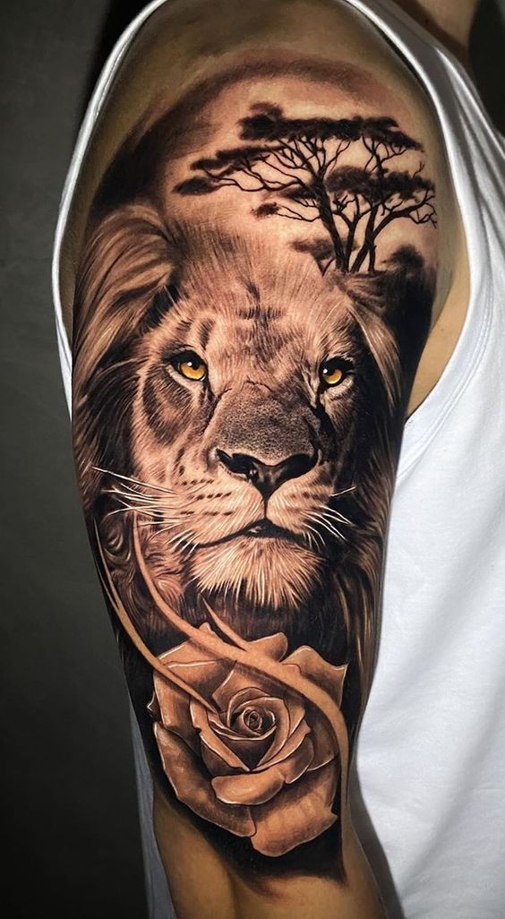 Tatuajes de leones para hombres: +60 inspiraciones | New Old Man   Blog