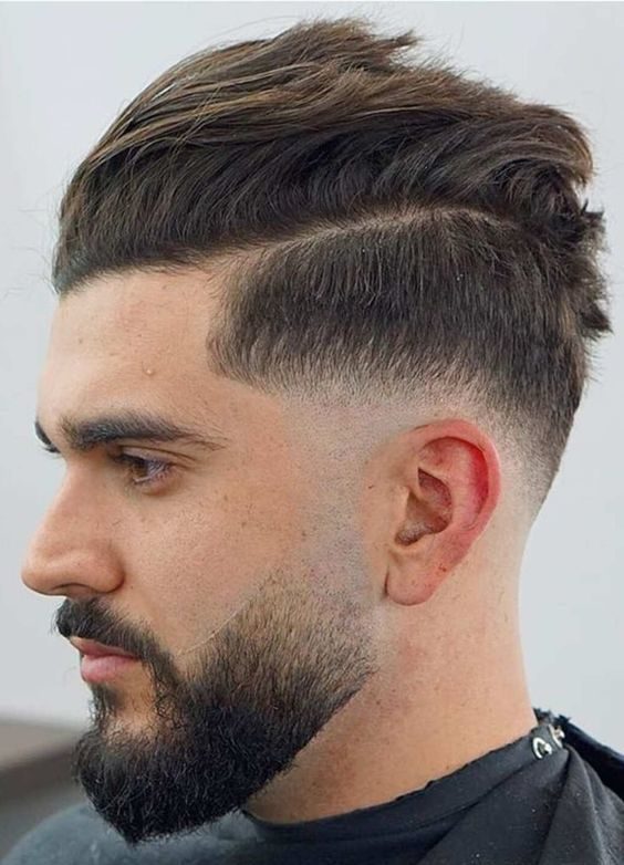 Medium Textured Haircut With Fade