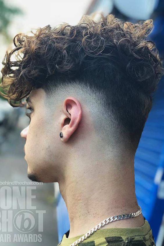 CURLY HAIR FADE Haircuts for Men