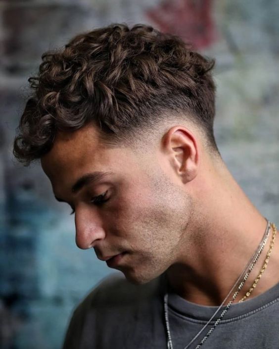 CURLY HAIR FADE Haircuts for Men
