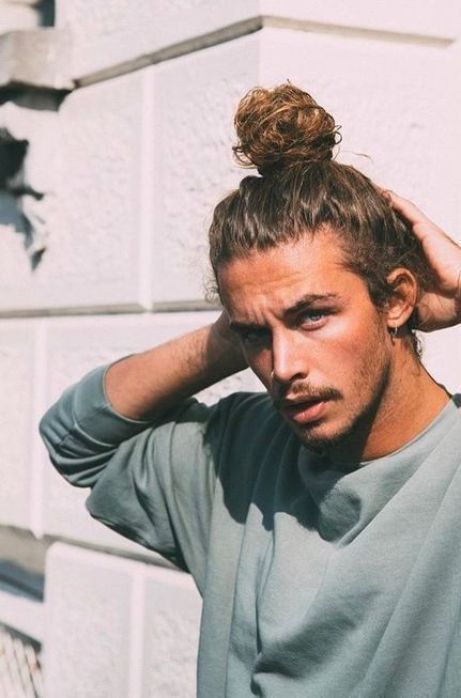 Top Knot Curly Haircuts for Men