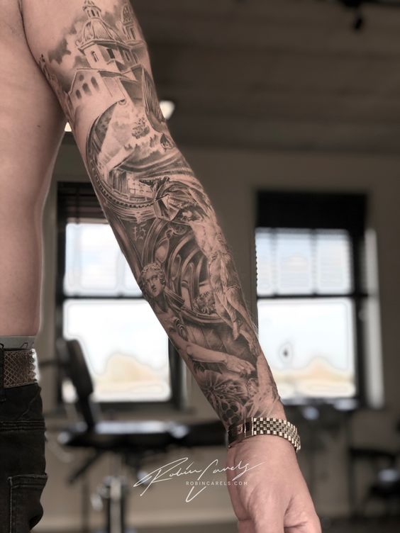 Men's Shaded Tattoo