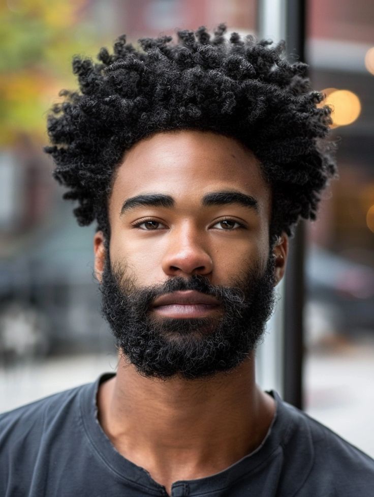 Corte de pelo afro natural para hombres