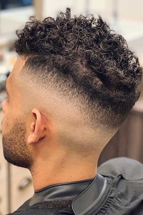 Men's Haircut CURLY HIGH TOP FADE CUT