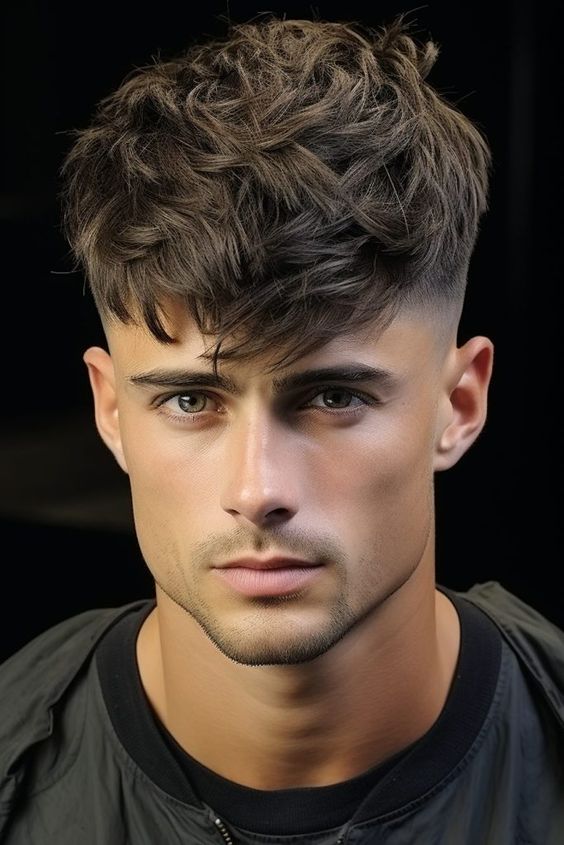 Corte de pelo desvanecido texturizado para hombres