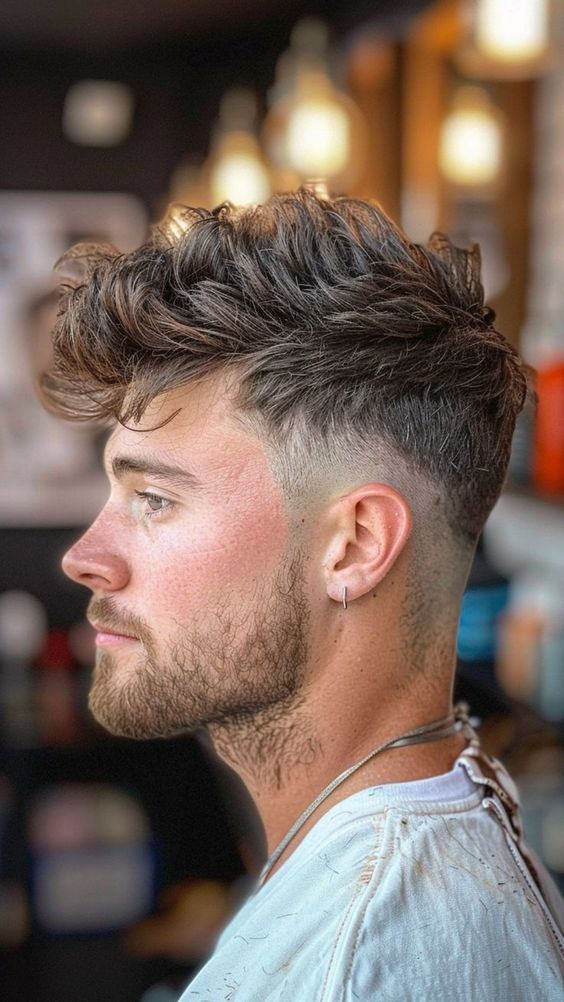 Corte de pelo desvanecido texturizado para hombres