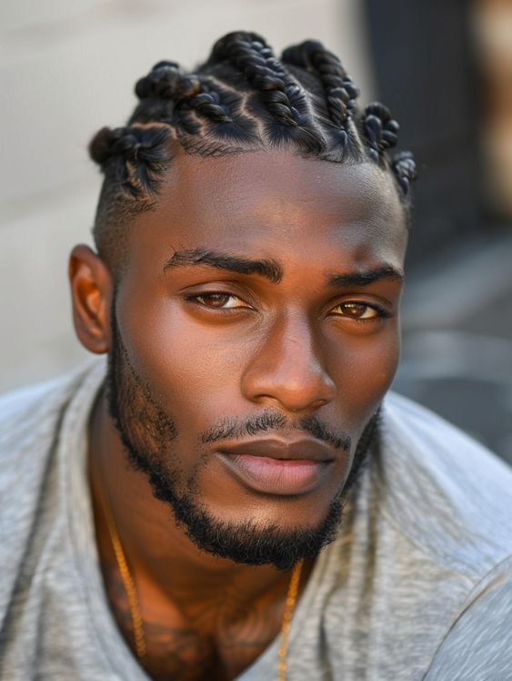 Men's Haircut TEMPLE FADE WITH BRAID