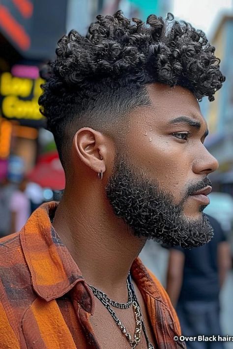 Men's Curly Haircuts High Top Fade Modern