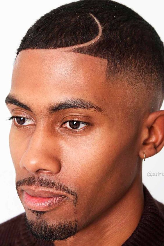 Men's Curly and Afro Haircuts Buzz Cut with Defined Lines