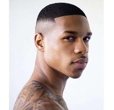 Men's Curly and Afro Haircuts Buzz Cut with Defined Lines