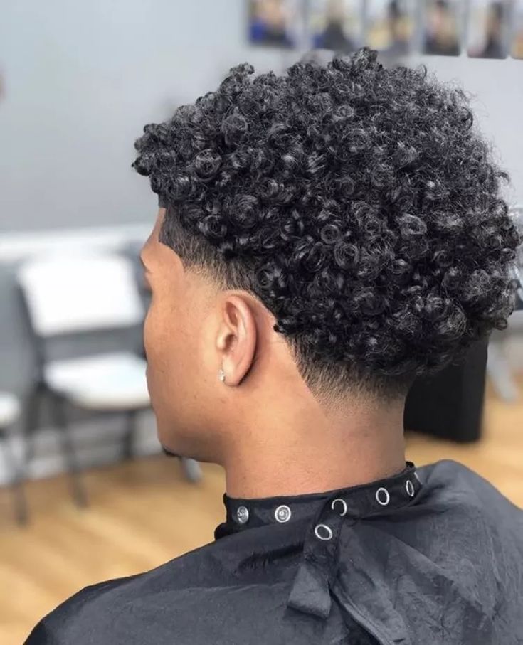 Men's Haircuts for Curly and Afro Hair Temp Fade with Curly Hair