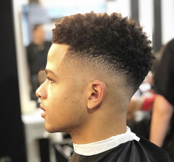 Men's Haircuts: Drop Fade with Curly Hair