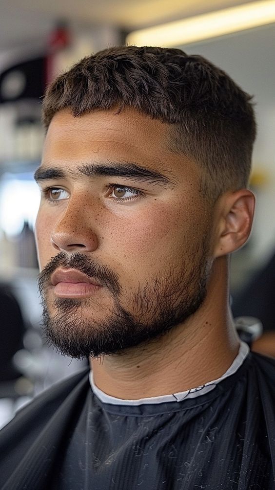 Coupes de cheveux pour hommes droits Coupe César moderne