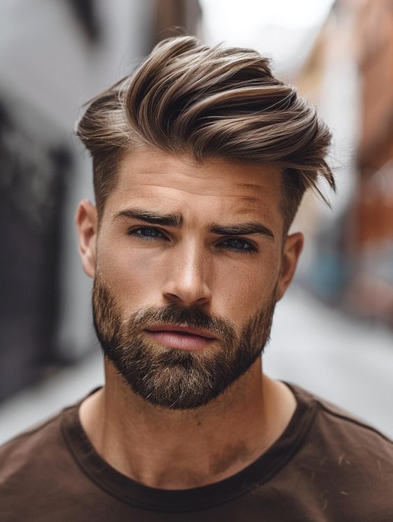 Cortes de pelo rectos para hombres Corte lateral clásico