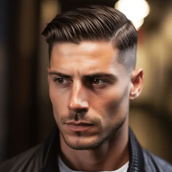 Straight Men's Haircuts Classic Side Part Cut