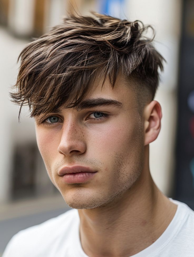 Straight Messy Fringe Haircuts for Men