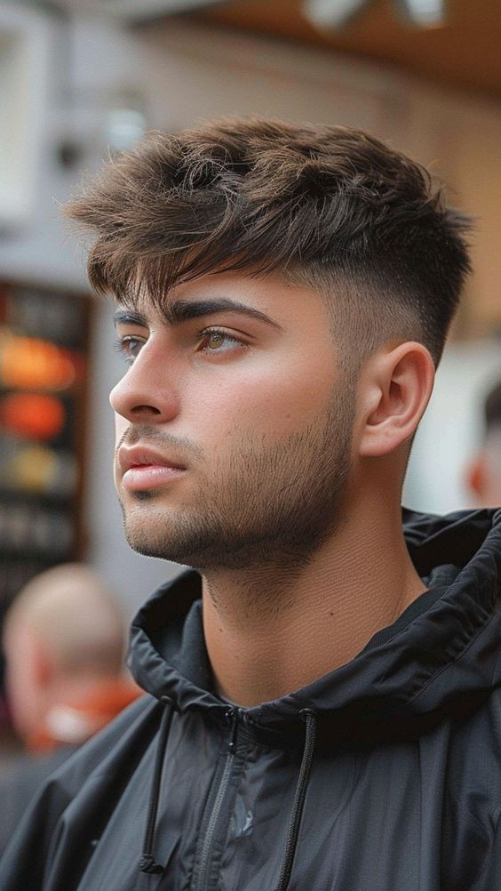 Straight Messy Fringe Haircuts for Men