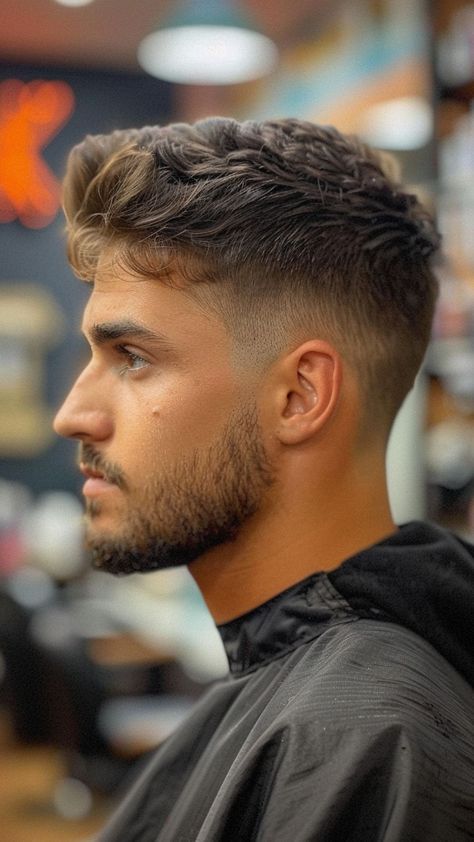 Men's Straight Textured Haircuts with Volume