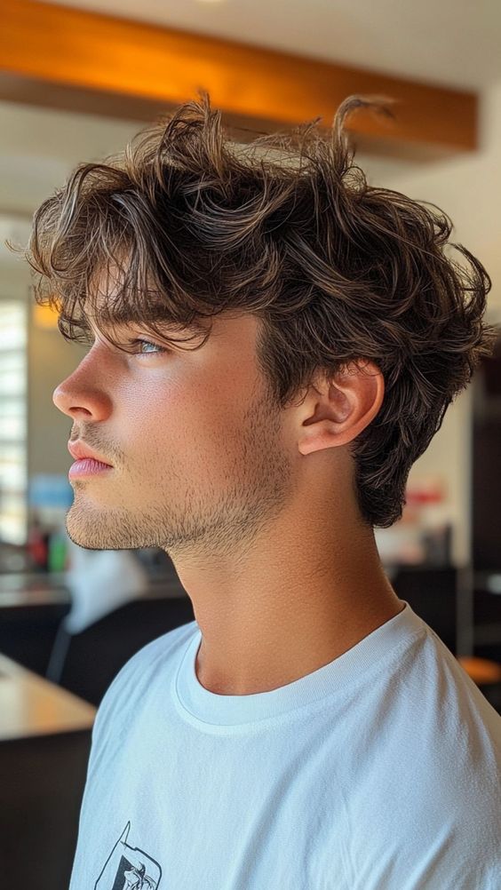 Coupes de cheveux texturées et droites pour hommes avec volume