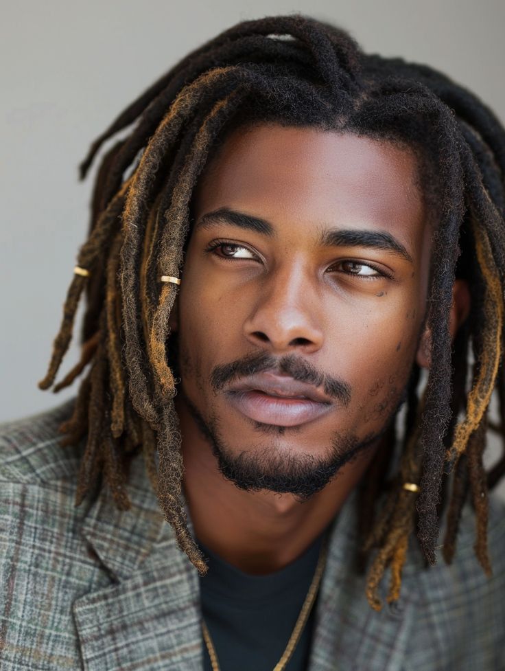 Cortes de pelo largos para hombres con rastas naturales