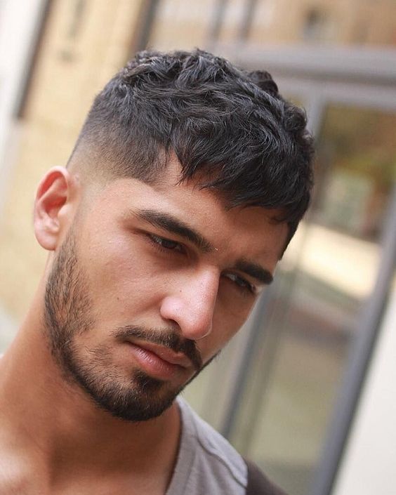 Men's Wavy Caesar Haircuts with Texture