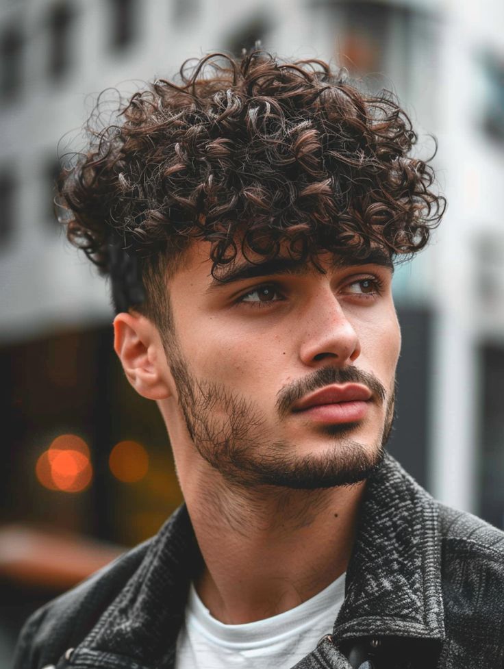 Cortes de Cabelo Masculino Ondulado Undercut com Volume no Topo