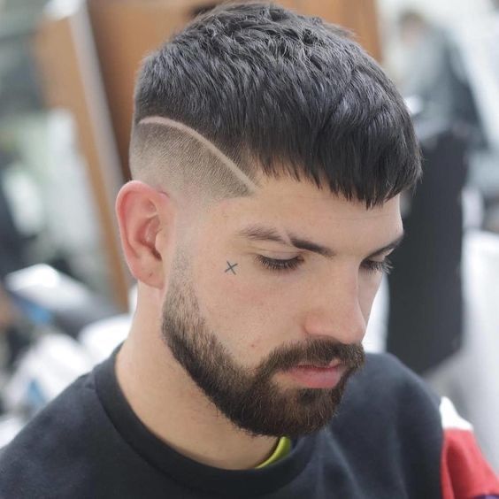 Men's Caesar Haircuts with Razor Edge